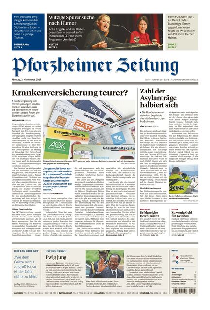 Pforzheimer Zeitung - Ausgabe Pforzheim 2025-11-03