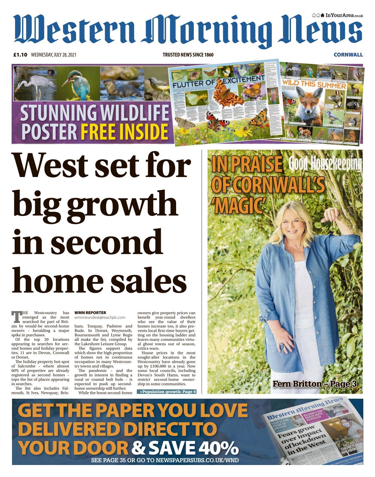 Western Morning News Cornwall 2021 07 28
