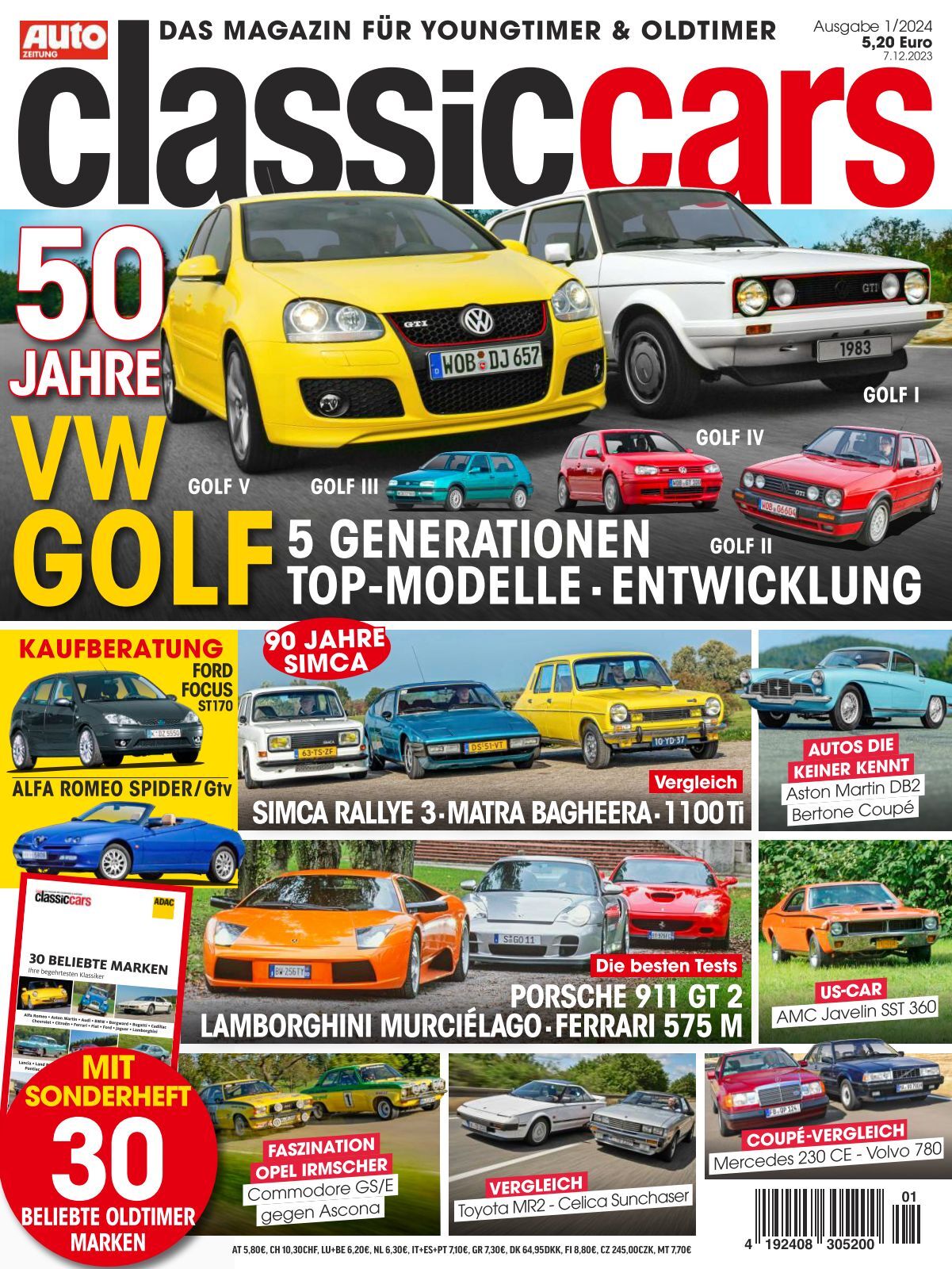 AUTO ZEITUNG classic cars - Ausgabe 1/2024