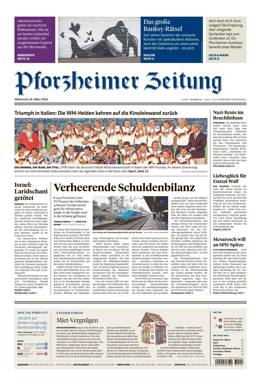 Pforzheimer Zeitung Kleinanzeigen