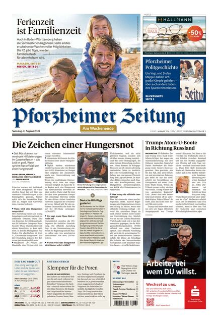 Pforzheimer Zeitung - Ausgabe Pforzheim 2025-08-02