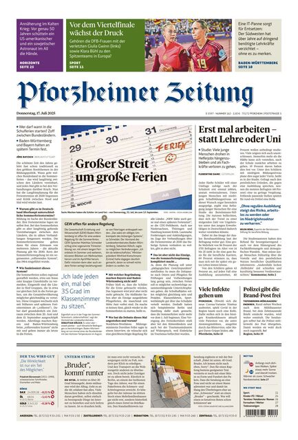 Pforzheimer Zeitung - Ausgabe Pforzheim 2025-07-17
