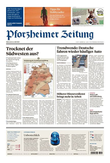 Pforzheimer Zeitung - Ausgabe Pforzheim 2025-07-16