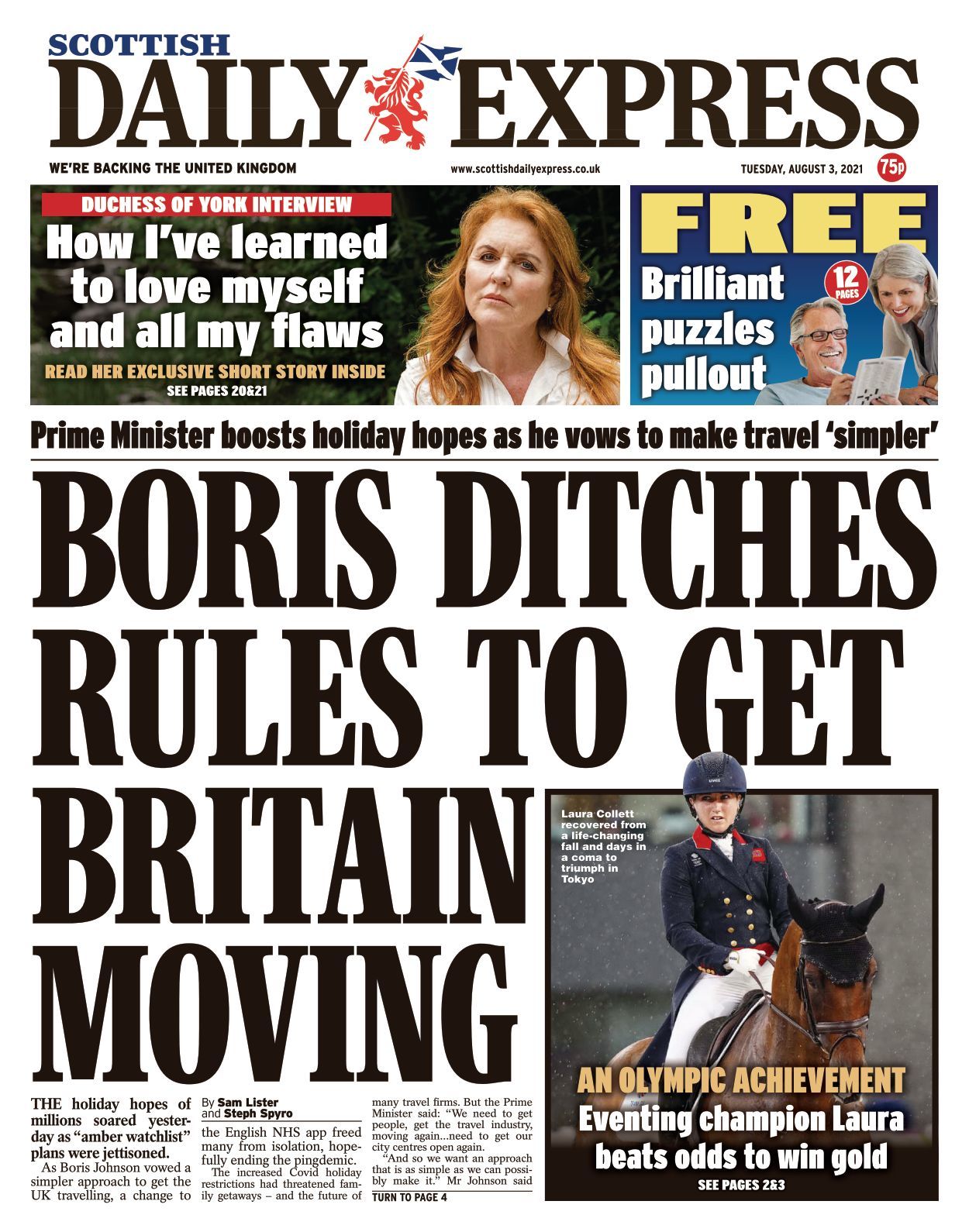 Scottish Daily Express 2021 08 03