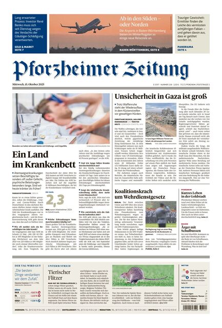 Pforzheimer Zeitung - Ausgabe Pforzheim 2025-10-15