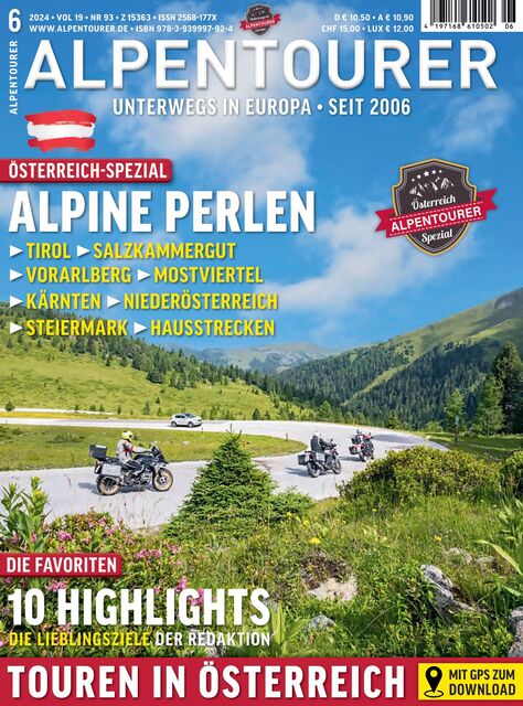 ALPENTOURER – Europas Motorrad-Tourenmagazin Ausgabe 06/2024