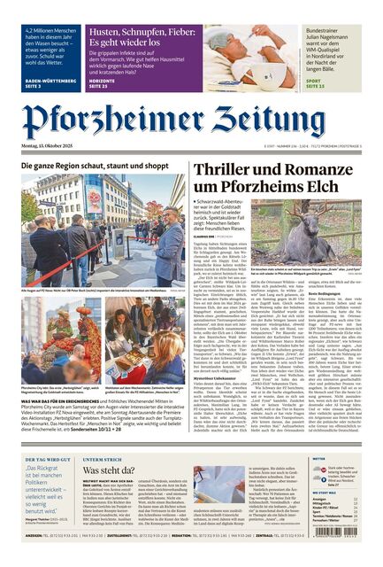Pforzheimer Zeitung - Ausgabe Pforzheim 2025-10-13