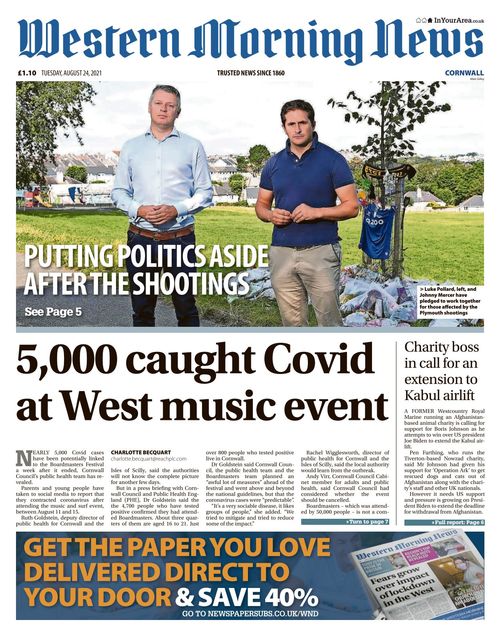 Western Morning News Cornwall 20210824