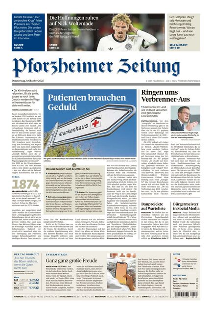 Pforzheimer Zeitung - Ausgabe Pforzheim 2025-10-09