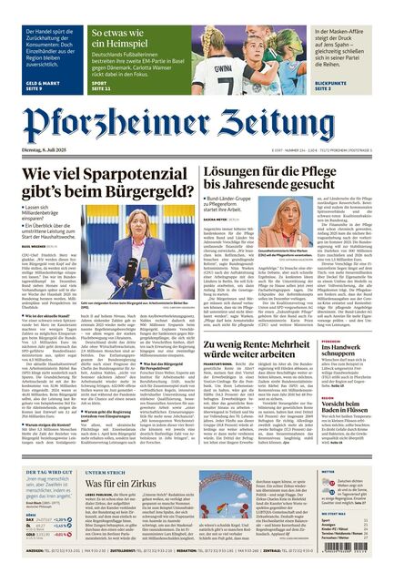 Pforzheimer Zeitung - Ausgabe Pforzheim 2025-07-08