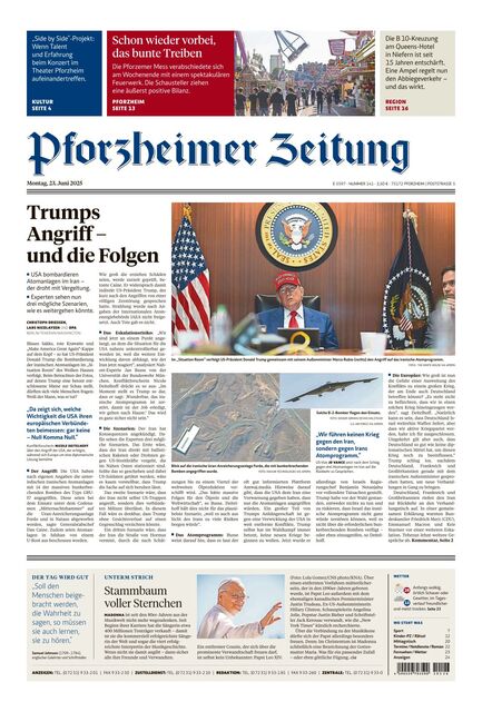 Pforzheimer Zeitung - Ausgabe Pforzheim 2025-06-23