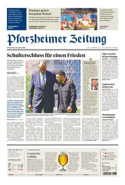 Pforzheimer Zeitung - Ausgabe Pforzheim 2025-08-14