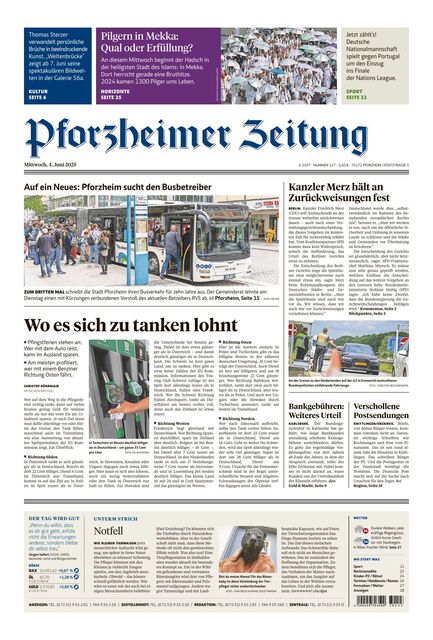 Pforzheimer Zeitung - Ausgabe Pforzheim 2025-06-04
