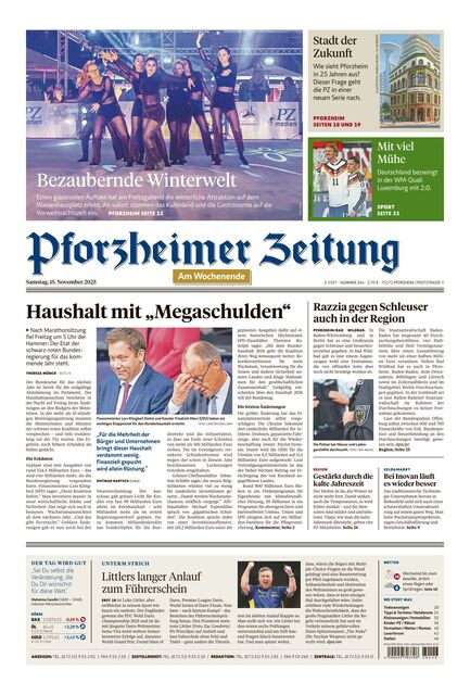 Pforzheimer Zeitung - Ausgabe Pforzheim 2025-11-15