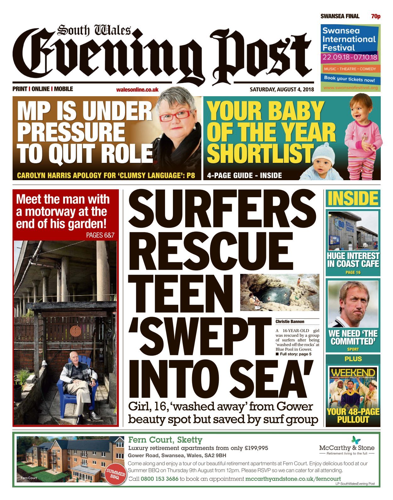 South Wales Evening Post 20180804 South Wales Evening Post 20180804