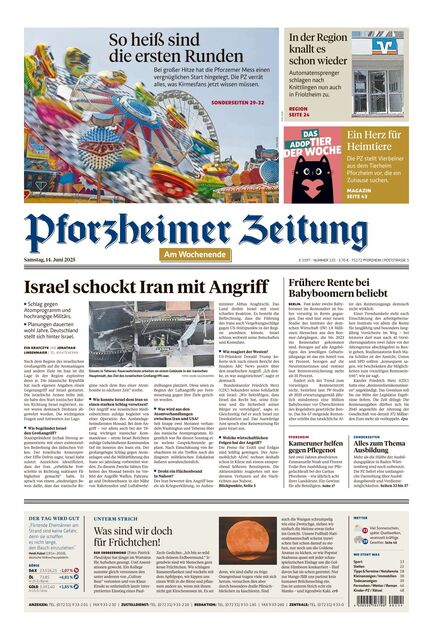 Pforzheimer Zeitung - Ausgabe Pforzheim 2025-06-14