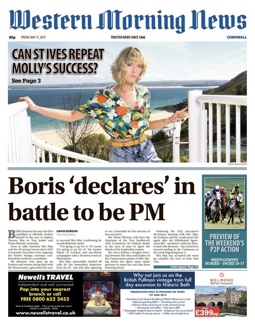 Western Morning News Cornwall 2019 05 17