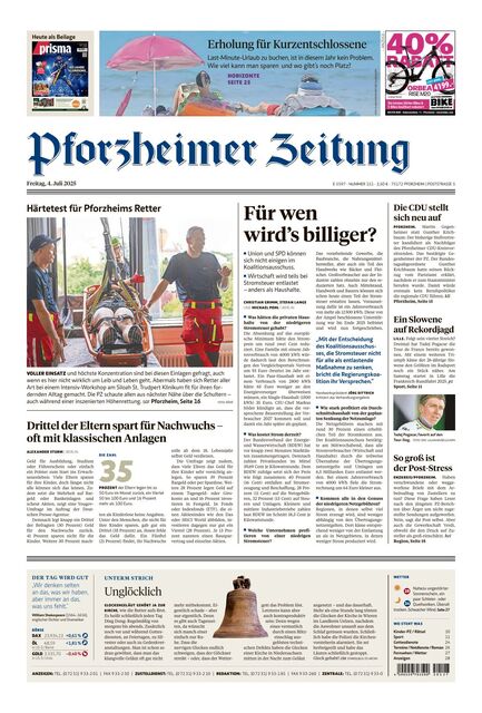 Pforzheimer Zeitung - Ausgabe Pforzheim 2025-07-04