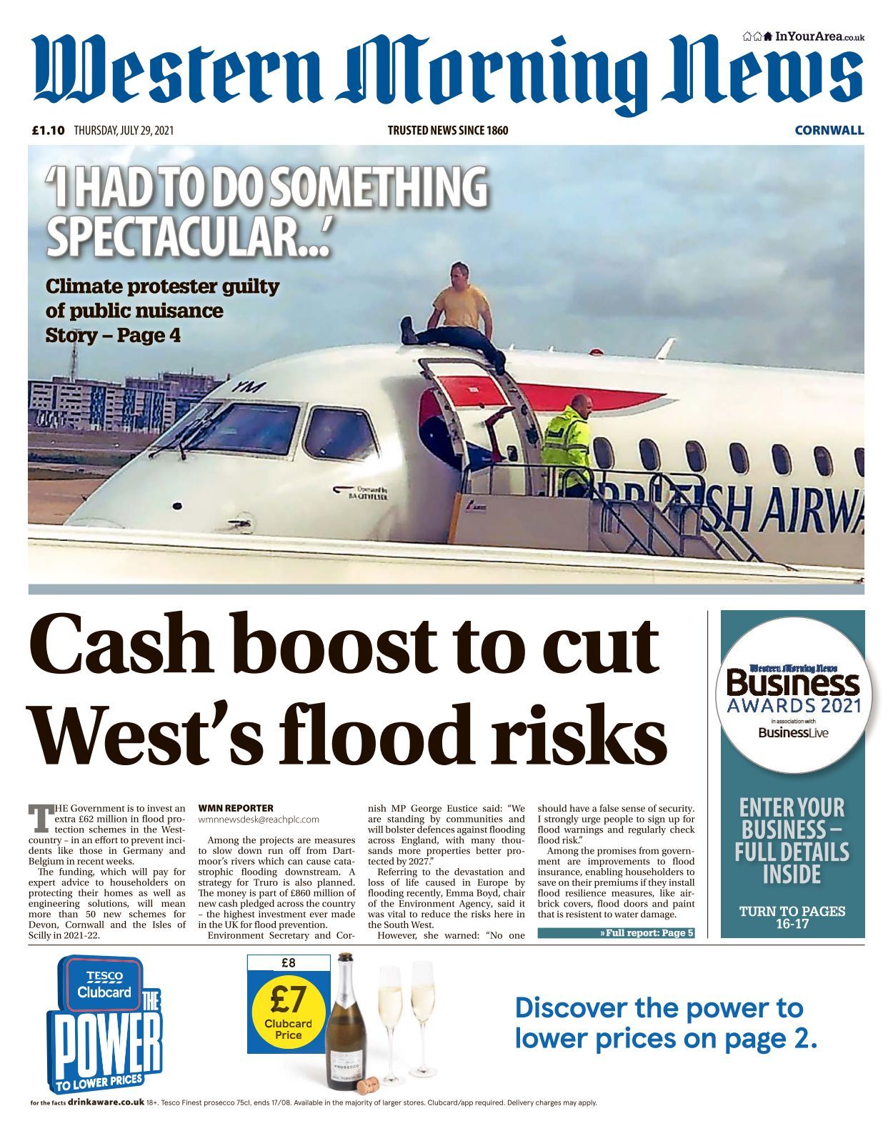 Western Morning News Cornwall 20210729