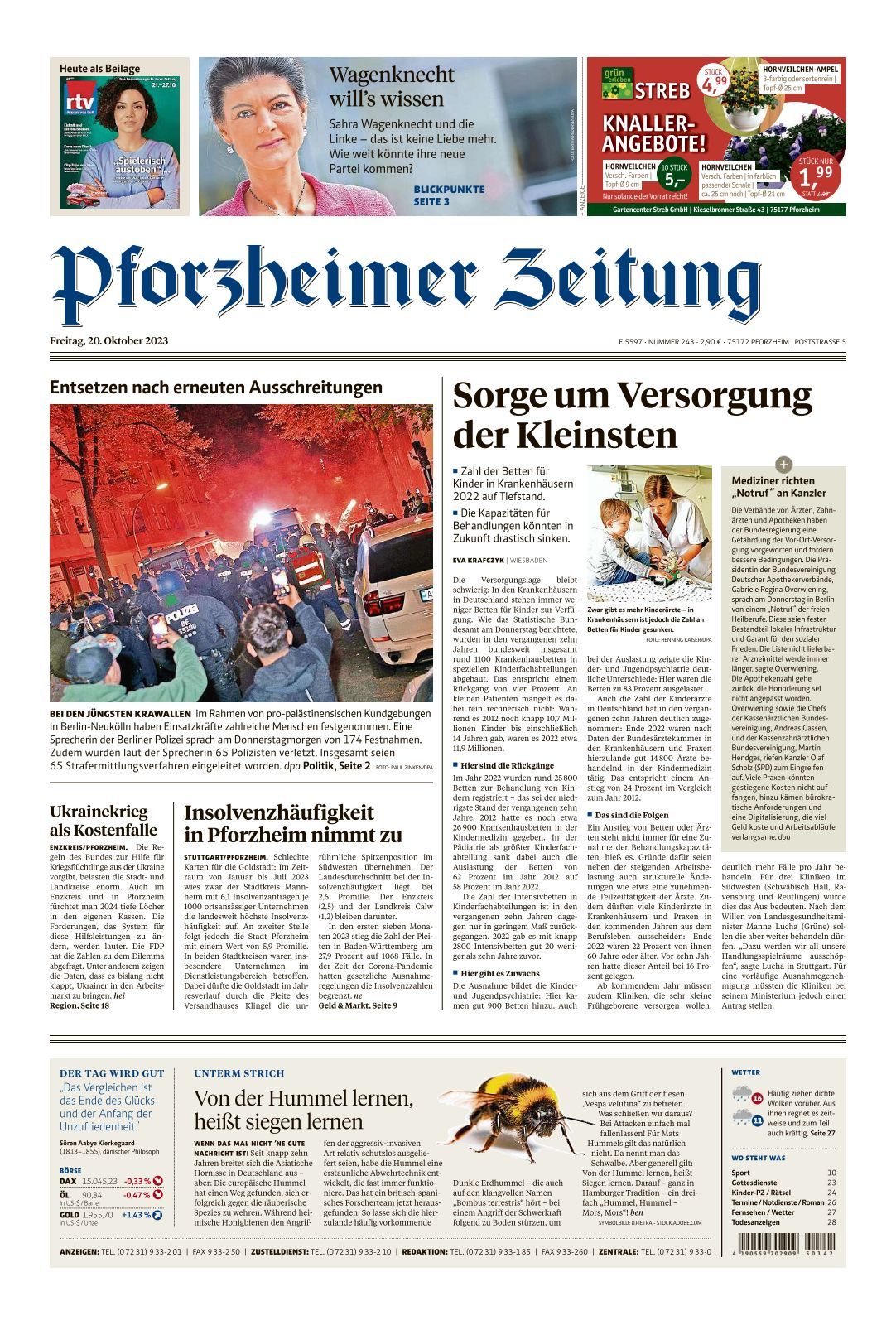 Pforzheimer Zeitung Kleinanzeigen